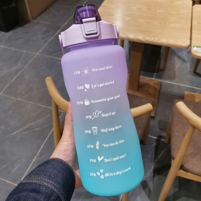 Pack de 2 bouteilles d'eau, Gourde Sport 2 litres et 800ml Avec Fitness motivant et marqueurs de