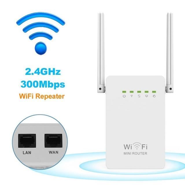 Répéteur WiFi Booster 300Mbps Extenseur Sans Fil Amplificateur De Signal Du Reseauwps Installation Facile1 Port Ethernet Antennes Integrees 24ghz Augmentation De La Couverture Wifi 86826676