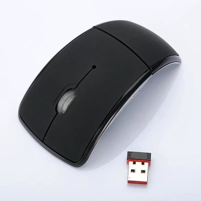 SOURIS,Black--souris optique sans fil pliable 2.4G, dongle usb flexible  professionnel pour ordinateur portable et de bureau - Cdiscount Informatique