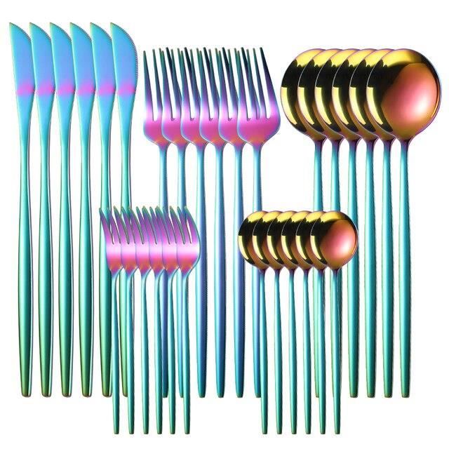 MENAGERE,rose gold 6 sets--Couverts Dorés En Acier Inoxydable, 24