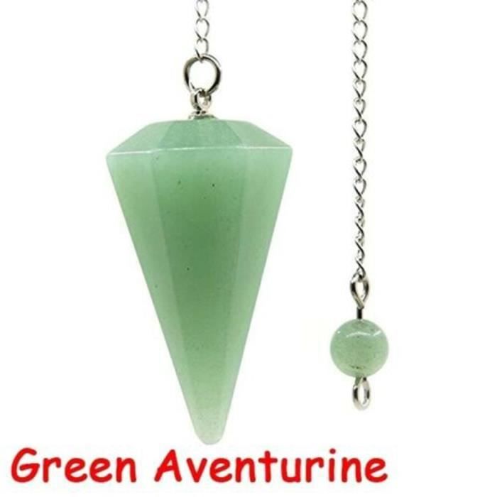 Pendule Cristal Hexagonal Divination | Pendentif Turquoise Synthétique Avec Perles | Pour Chakras, Méditation