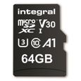 Carte mémoire microSDXC UHS-I INTEGRAL MEMORY Premium High Speed V30 UHS-I U3 64 Go-1