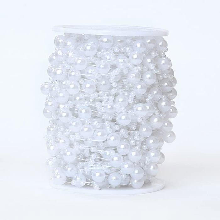 Guirlande De Perles Dorées 30 M – Décoration Noël, Mariage, Fête – En Résine, Réutilisable, Brillante