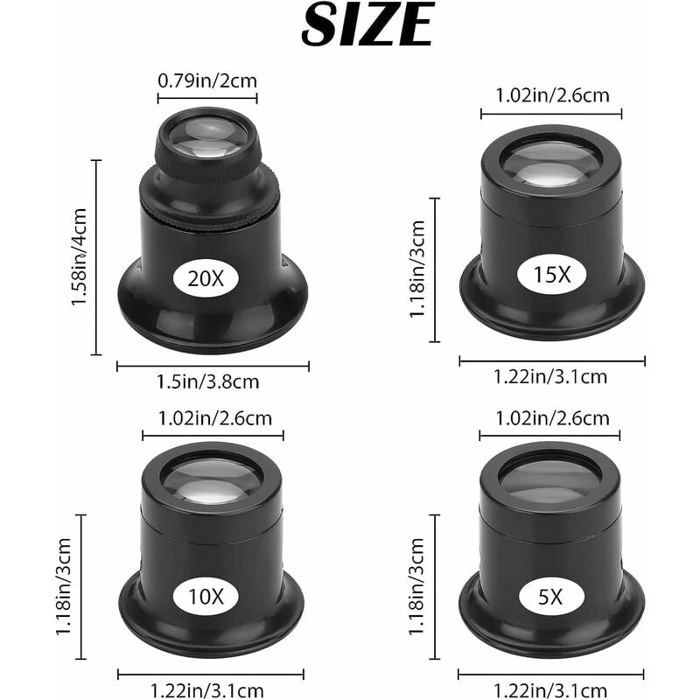 OPI01266-LOUPE OPTIQUE,Loupe pour les yeux, bijoutier 20X, Loupe à OPI01266-LOUPE OPTIQUE,Loupe pour les yeux, bijoutier 20X, Loupe à