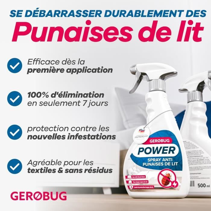 GEROBUG Spray anti-cafards 500 ml - Lutter contre les cafards avec un  produit efficace contre les blattes pour toutes les pièces de la maison :  : Jardin