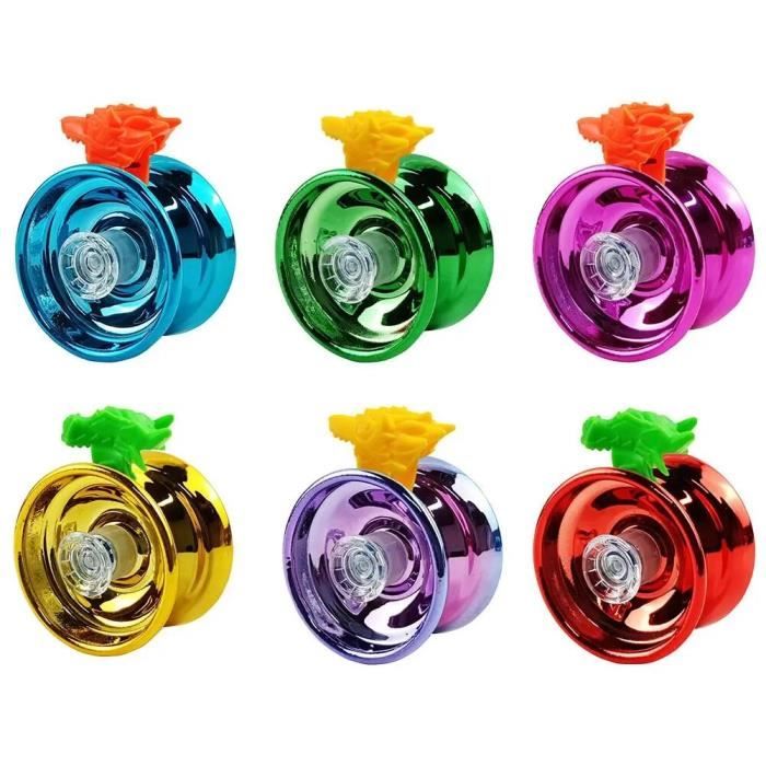 Rose - Yoyo en métal coloré pour enfants, Yo-yo professionnel en alliage à  3 roulements avec anneau à cordes