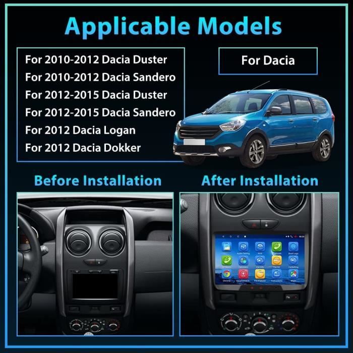 Android 10.0 Autoradio pour Renault Dacia Duster Sandero Dokker Logan Auto  Radio AVCE GPS, 8 Pouces écran Tactile Stéréo de A594 - Cdiscount Auto