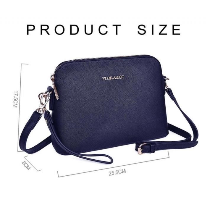 Flora Co Paris Petit Sac Bandouli re En Similicuir Rigide Bleu