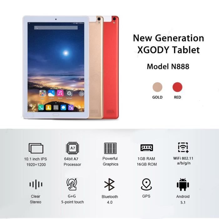 ® 10,1 pouces tablette tactile 4Go + 64Go1