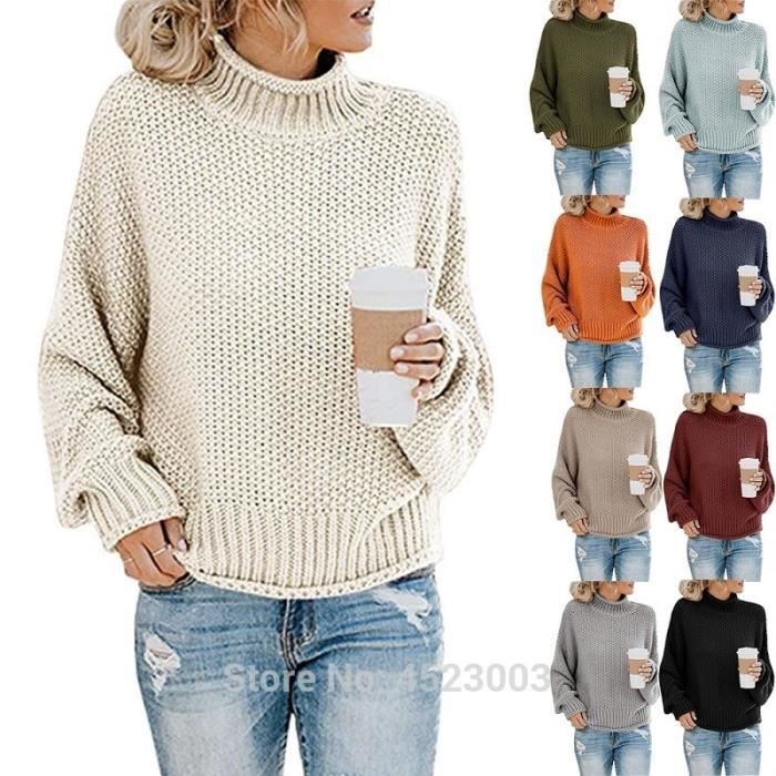 Sweat Oversize Femme Col Rond – Pull Tendance Automne/Hiver, Manches Longues, Poche Kangourou, Style Décontracté Et Confortable