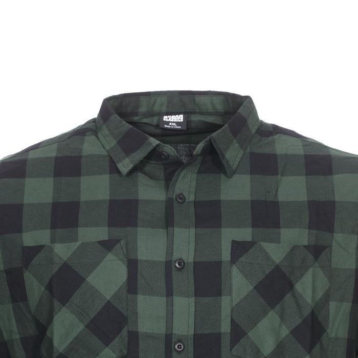 Chemise à Carreaux Vert Et Noir - Taille 38-40 - Occasion Très Bon État - Femme