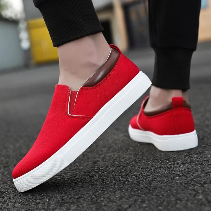 Chaussures de sport confortables pour homme - YH™ - rouge en cuir
