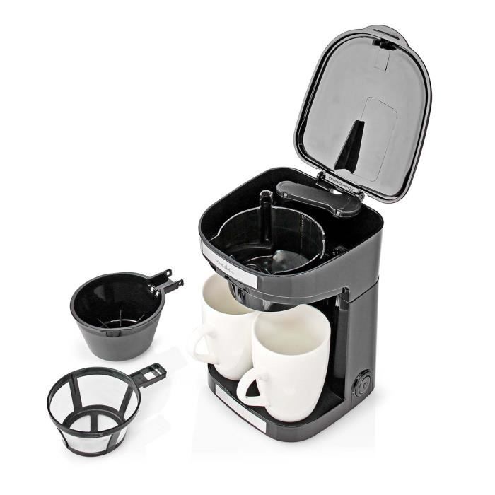 Cafetière électrique 2 Tasses Duo Filtre permanent lavable 500W noir Arrêt  automatique - Cdiscount Maison
