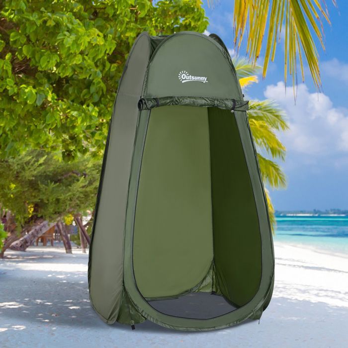 UTEBIT Tente De Douche Pop-Up - Cabine De Changement Portable Anti-UV 190x120x120 Cm - Plage, Camping, Pêche - Avec Tapis Et Sac De Rangement