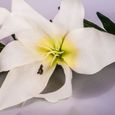 Lys artificiel blanc, 2 fleurs, 95 cm, Ø 15 cm - lys tergal - fleur artificielle blanche - artplants-2