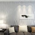 Outad® Papiers peints 3D modernes en Matériaux sains et insipides revêtement mural pour Salon TV Fond 9.5M X 0.53M Gris Argenté-2