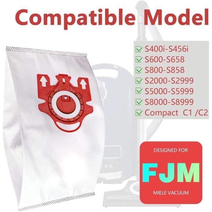 Lot de 10 sacs d'aspirateur compatibles avec Miele Complete C3 Select -  TRAHOO - Economique et haute filtration