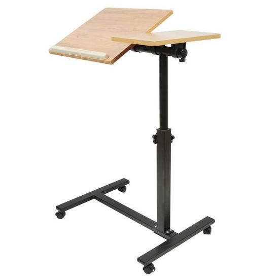 Bureau Portable Lit/Canapé RAINBEAN Avec Lampe LED Et Tiroir - Table Réglable 5 Hauteurs, 3 Angles, Idéal Étude, Lecture Et Travail Nomade !