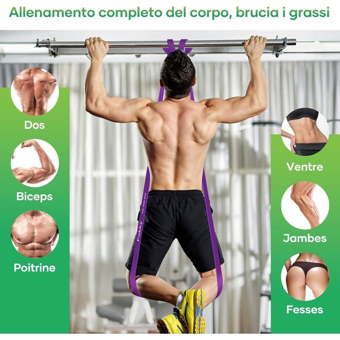 Bandes De Résistance, Elastique Musculation, 6 Bande De Resistance Musculation, Avec Ancrage De Porte, Poignées, Sangles De Cheville & Sac De Transport, Pour Fitness, Yoga, Pilates