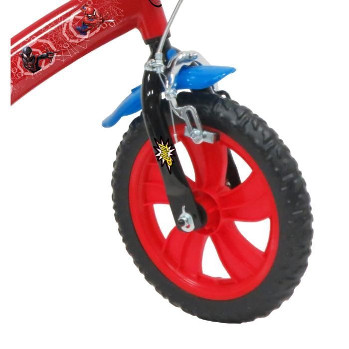 Vélo enfant 12'' garçon Spiderman Pour enfant < 90 cm - équipé de 1 frein,  2 stabilisateurs amovibles et plaque avant décorative ! - Cdiscount Sport