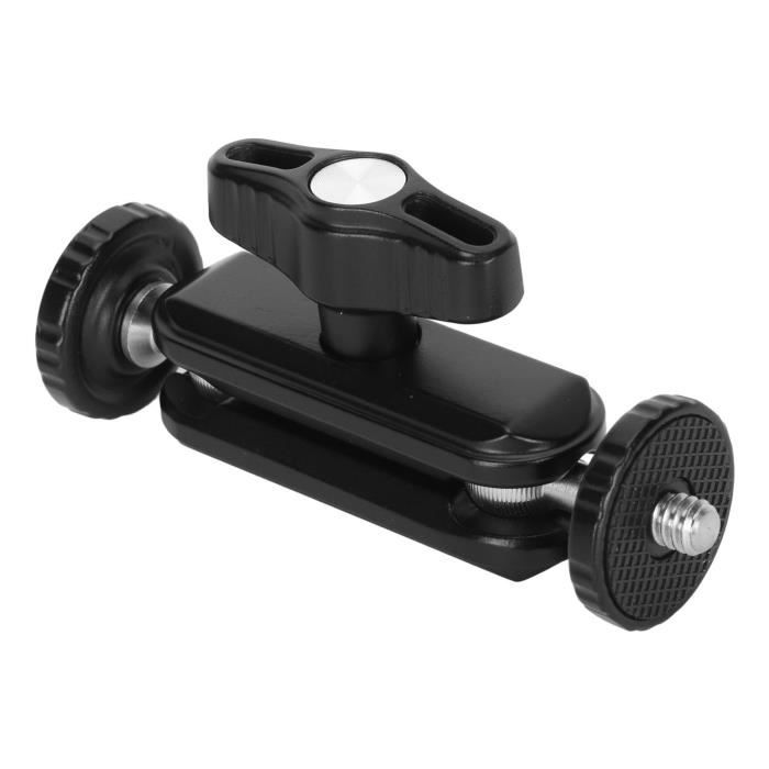 PULUZ Support de serrage double pour appareil photo, pince à crabe, bras magique, adaptateur de parapluie pour moto, vélo, barres transversales, bureau, support d'éclairage, support photo