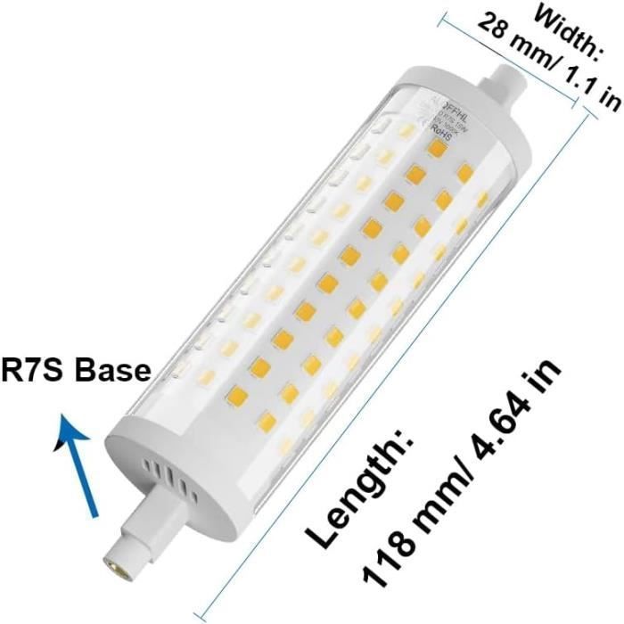 éclairage 360° économique 2 Ampoules LED R7S 118mm 20W GDYOD - Équivalent Halogène 200W, Dimmable, 3000K Blanc Chaud, 2000LM, 360° - AC 220-240V Ampoule Led R7S 118mm