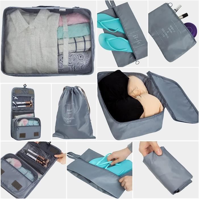 11 Pcs Organisateur Pochette Rangement Valise, Packing Cubes For Travel,  Organisateur De Voyage Pour Vêtements, Chaussures,[