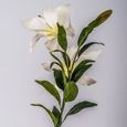 Lys artificiel blanc, 2 fleurs, 95 cm, Ø 15 cm - lys tergal - fleur artificielle blanche - artplants-3