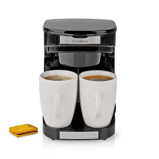 Cafetière électrique 2 Tasses Duo 2 x 0.25l Filtre permanent lavable 450W  noir Arrêt automatique - Cdiscount Maison