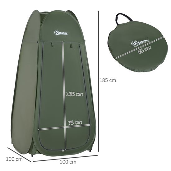 Tente De Douche De Camping Outsunny, Cabine De Plage Et De Change Portable En Exterieur Avec Porte Zippee 126 X 124 X 189 Cm Verte 73641423 Tente De Douche De Camping Outsunny, Cabine De Plage Et De Change Portable En Exterieur Avec Porte Zippee 126 X 124 X 189 Cm Verte 73641423