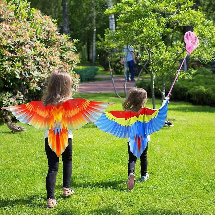 Lollanda Costume Ailes Oiseau Enfant Blanc - Châle Polyester Avec Masque - Pour Fête, Halloween, Cosplay