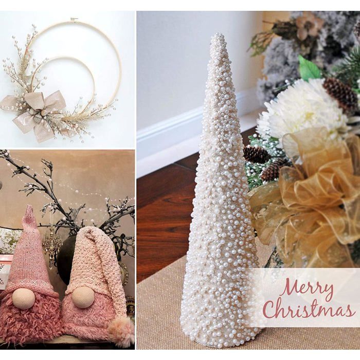 Guirlande De Perles Dorée 30 Mètres - Pour Sapin De Noël, Décoration, Mariage, Fête - Perles En Résine Brillante