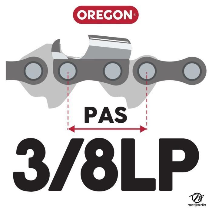 Pack 1 guide + 2 chaînes tronçonneuse Oregon 3/8LP 050 SDEA041 30cm