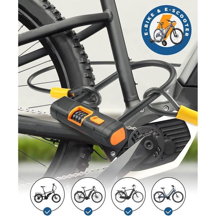 Antivol de chaîne de vélo robuste avec serrure à combinaison de câble -  Cdiscount Sport