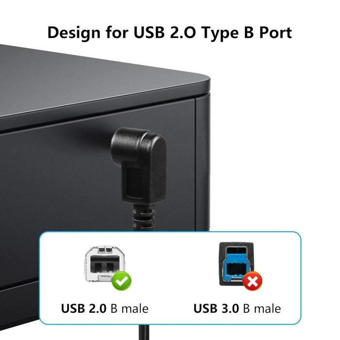 Adaptateur USB C Vers USB B 3.0 MEIRIYFA - Pour Imprimante, Scanner, Disque Dur (2 Pièces)
