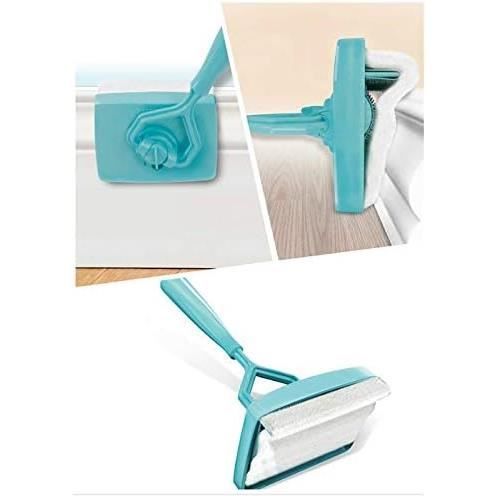Nettoyeur Mural Et Plinthes Télescopique - Manche Jusqu'à 147 Cm, Avec Brosse Et 4 Tampons - Pour Sols, Murs, Carrelage, Fenêtres