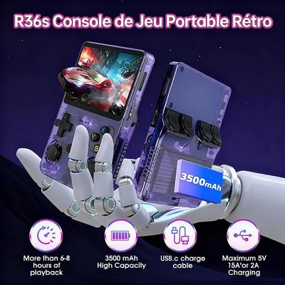 R36S Console de videogame portátil retro, sistema Linux, 3.5-Polegada