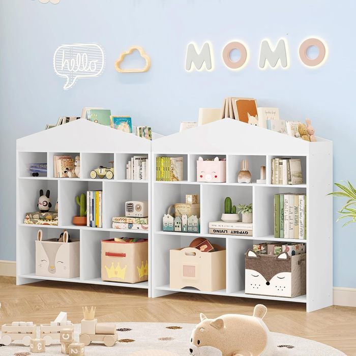 Bibliothèque - XUANYU - Meuble De Rangement - Bibliothèque Haute Bois Massif - Pour Salon