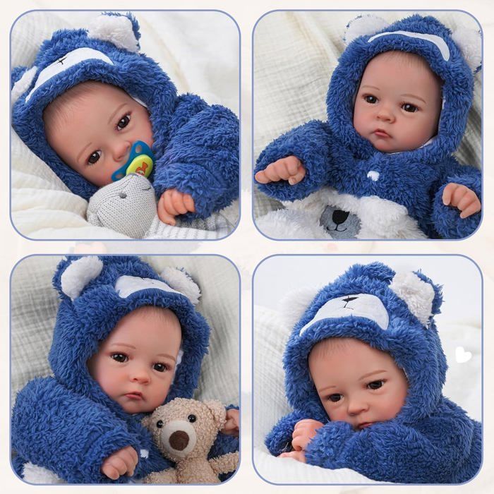 Reborn Baby Dolls Garçon 18 Pouces Poupée Nouveau-Né Réaliste Qui R A De Vraies Poupees En Silicone Souple En Vinyle Amz