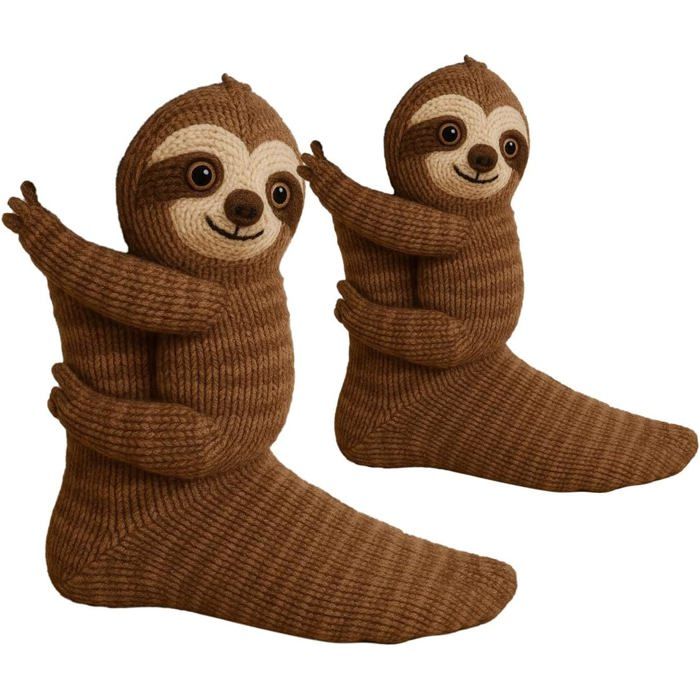 Chaussettes Antidérapantes Crochetées – 8 Motifs Animaux 3D, Confort Hiver, Idée Cadeau Fun