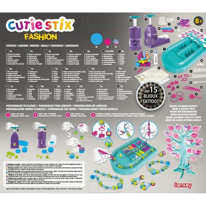 Cutie Stix - Set de Création - Fabrication de bijoux enfants - Dès 6 ans -  Lansay au meilleur prix
