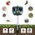 Répulsif ultrasonique solaire de Animal Oiseau Chat Chien,pour Repousser Animaux Nuisibles Protecteur de Jardin-0