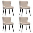 Lot de 4 Chaises de salle à manger - Chaise de salon Chaise à dîner Crème - Tissu Meuble© ®JDRPSW®-0
