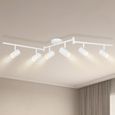 Kimjo Plafonnier LED 6 Spots Blanc Orientables - Spots de Plafond GU10 Luminaire Plafonnier pour Salon Salle à Manger Couloir-0