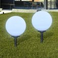Lampes d'allée à LED - VIDAXL - Energie solaire - Boule blanche brillante - 30 cm de diamètre - Lot de 2-0