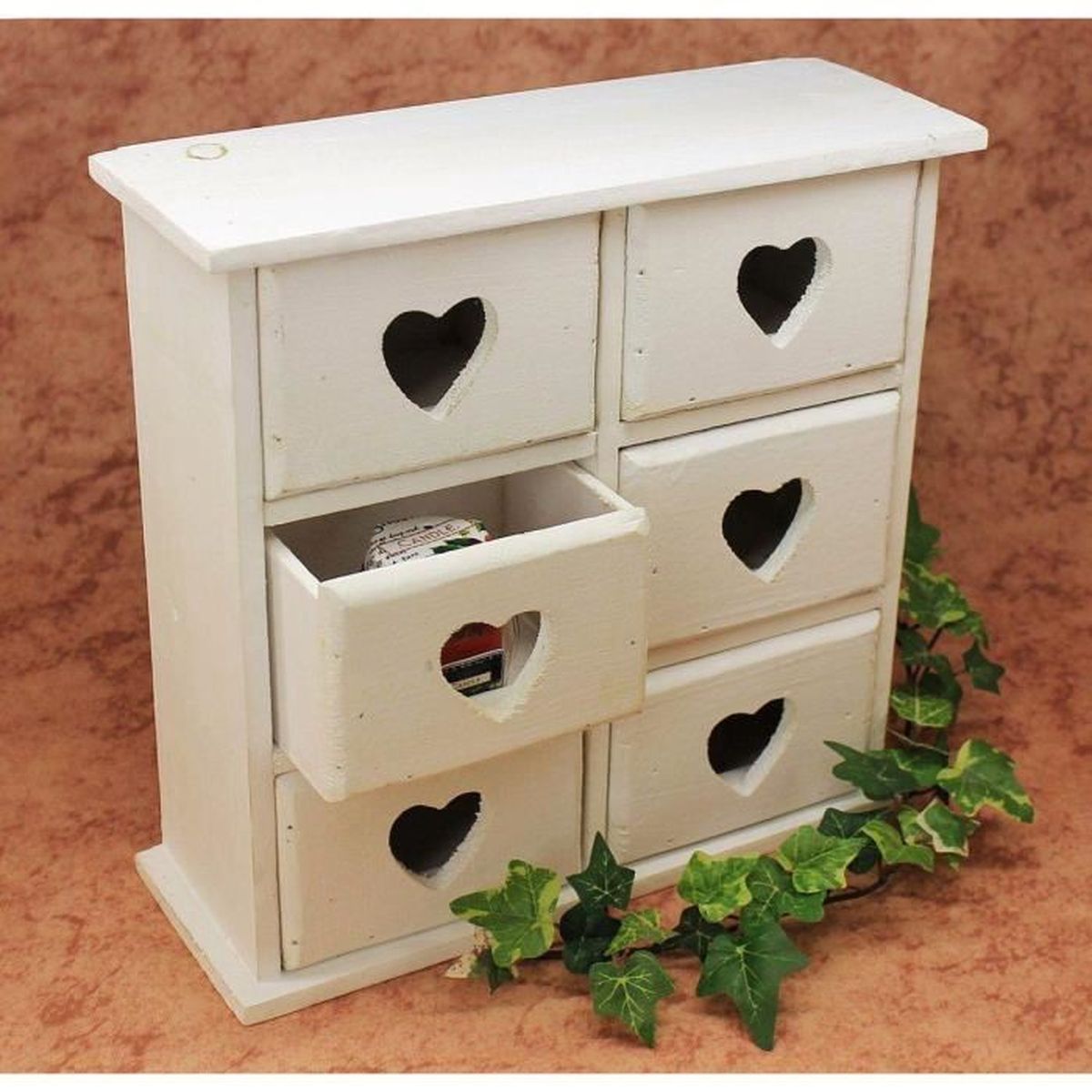 En Bois Mini Commode Armoire Shabby Chic Tiroir Bijoux Rangement Étagère
