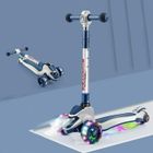 BRAND Trottinette évolutive Enfant ZHONGLI Bleu Hauteur Réglable 61-81cm avec Roue clignotante ​et Lumière musicale