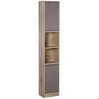 HOMCOM - meuble colonne - Bois - 30x24x170cm - Gris