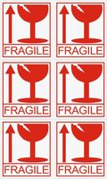 Fragile Autocollants, étiquette Fragile, étiquettes adhésives avec inscription fragile (Lot de 300 pcs)