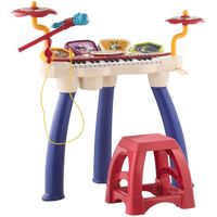 AIYAPLAY Piano enfant, clavier électronique batterie 2 en 1, 32 touches multifonctions imitation instrument musique, multicolore